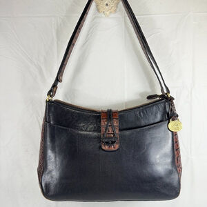 Brahmin Isabelle Black Tuscan Italian Leather Purse Crossbody